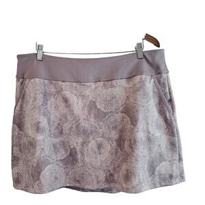 Adidas Golf Skort Womens Size XL Purple Swirls Pull On Athleisure Preppy Sporty